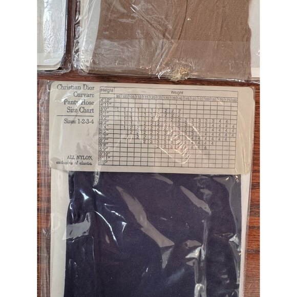 VTG NEW Christian Dior Pantyhose Lot of 7 Size 3 & 4 Brown Beige Black Navy - Picture 13 of 13